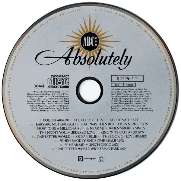ABC Absolutely CD compilation 1990 synth pop