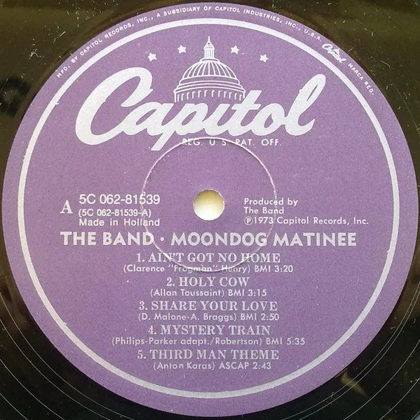 The Band Moondog Matinee LP vinile usato VG Olanda 1973