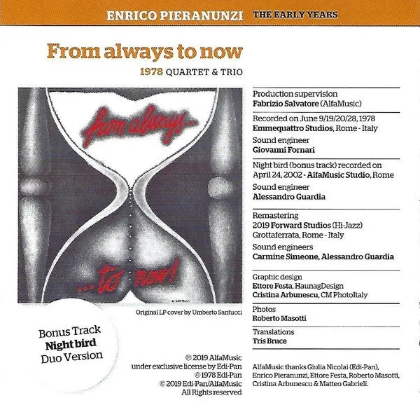 Enrico Pieranunzi From Always To Now CD rimasterizzato post bop