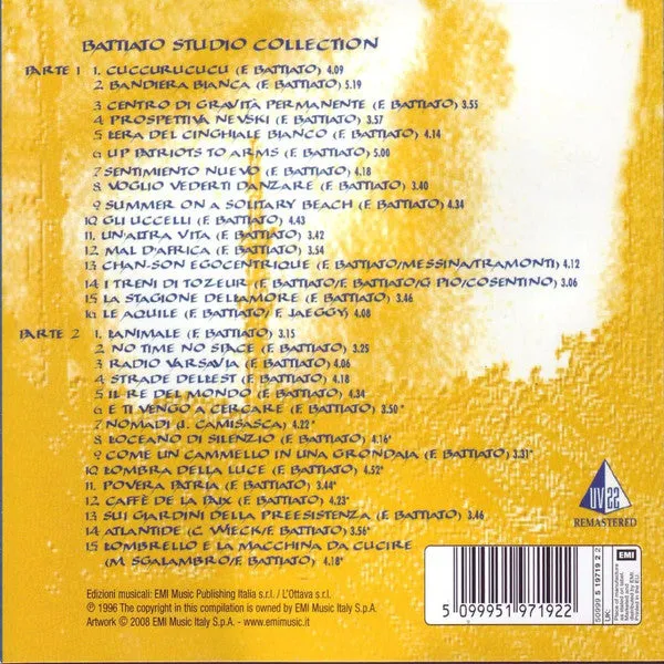 Franco Battiato Studio Collection doppio CD usato VG+