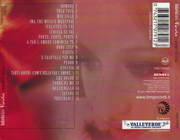 Raffaella Carrà Fiesta I Grandi Successi CD album 1999 VG+