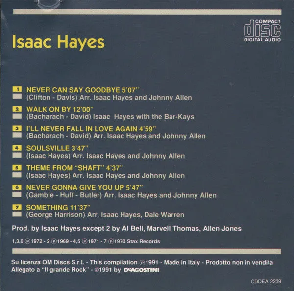 Isaac Hayes Isaac Hayes CD compilation soul funk 1991