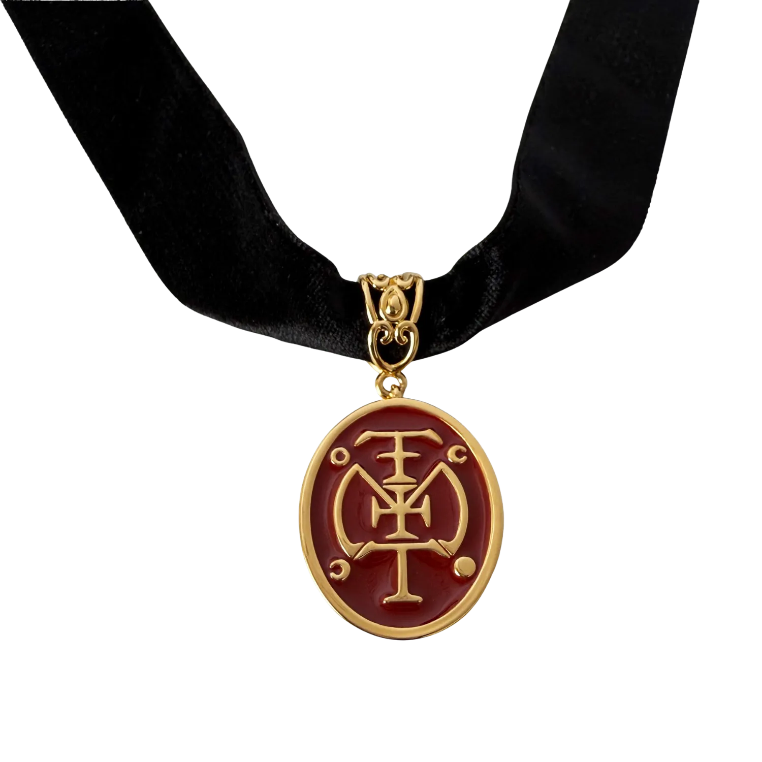 Polydor Records Sigil Choker collana velluto oro