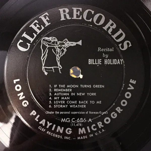 Billie Holiday Recital By Billie Holiday LP mono