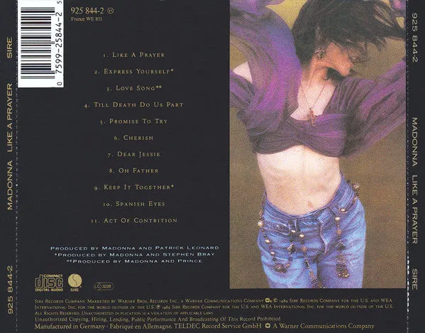 Madonna Like A Prayer CD album Europa 1989
