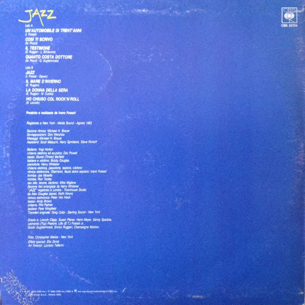 Loredana Bertè Jazz vinile LP 1983 con Il Mare d'Inverno