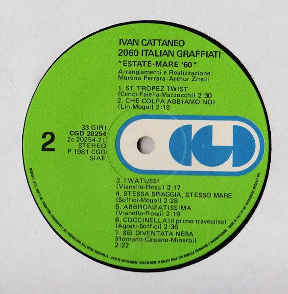 Ivan Cattaneo Duemila60 Italian Graffiati LP vinile VG