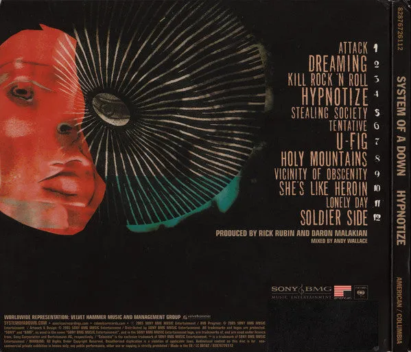 System Of A Down Hypnotize CD digipak Europa near mint