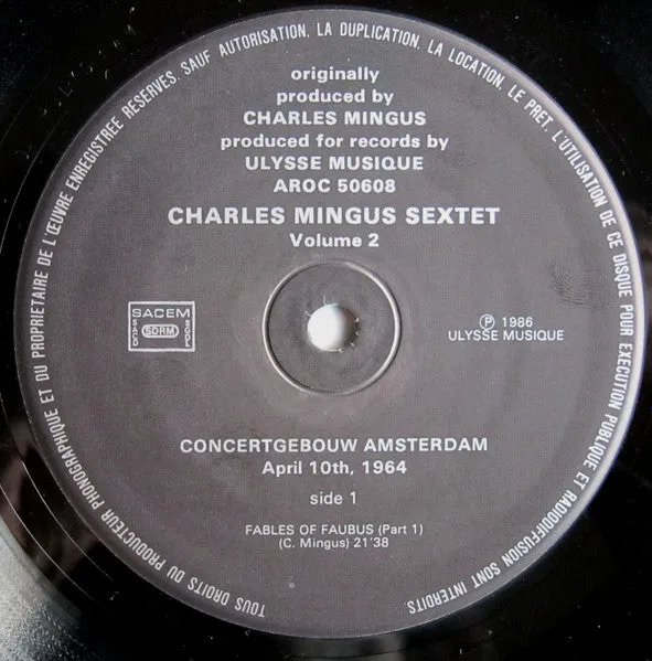 Charles Mingus Concertgebouw Amsterdam Vol.2 LP vinile usato VG+