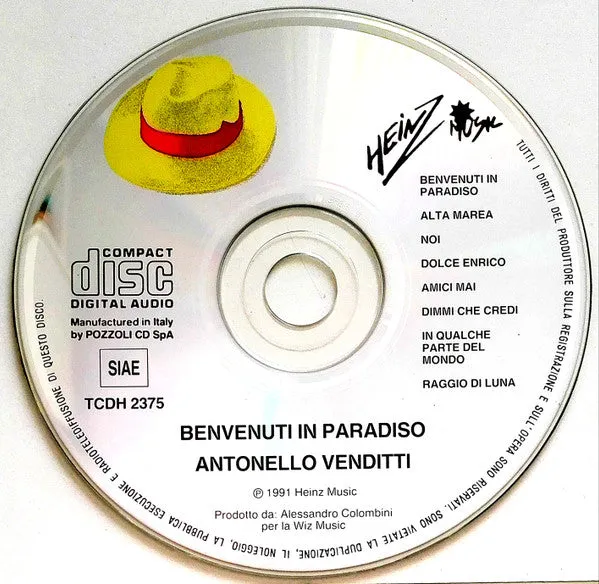 Antonello Venditti Benvenuti in Paradiso CD album 1991