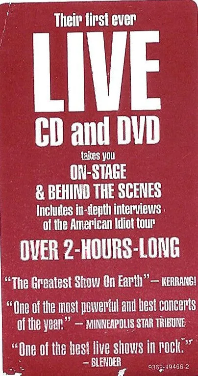 Green Day Bullet In A Bible CD + DVD live usato VG+