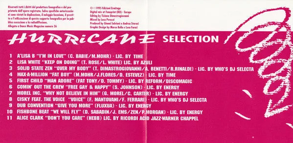 Hurricane Selection CD compilation house 1995 mixato