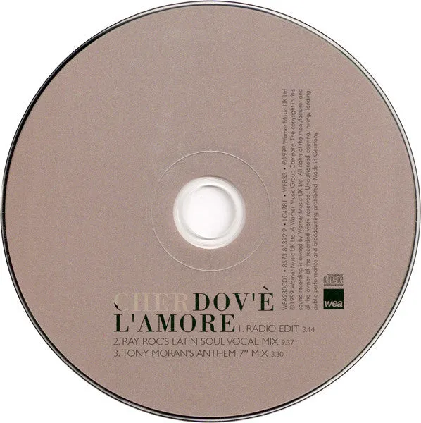 Cher Dov'è L'Amore CD singolo CD1 house
