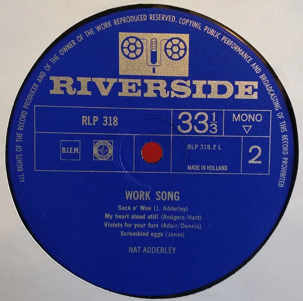 Nat Adderley Work Song LP mono hard bop Olanda