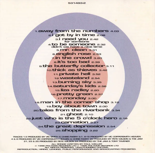 The Jam Collection CD compilation rock quasi mint