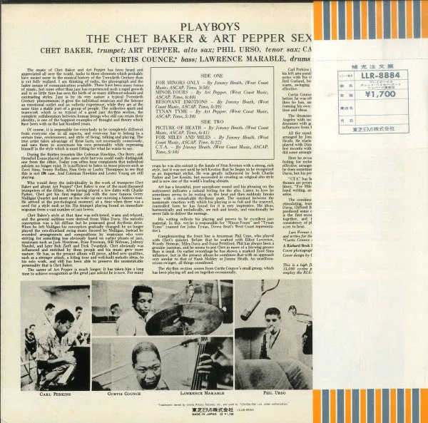 Chet Baker & Art Pepper Playboys vinile LP mono Giappone cool jazz