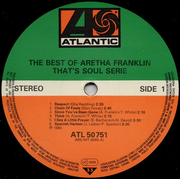Aretha Franklin Best Of Vinile LP ristampa mint