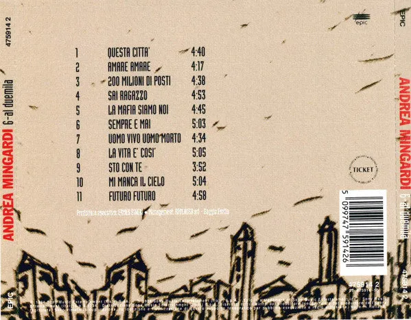 Andrea Mingardi 6 Al Duemila CD album promo NM