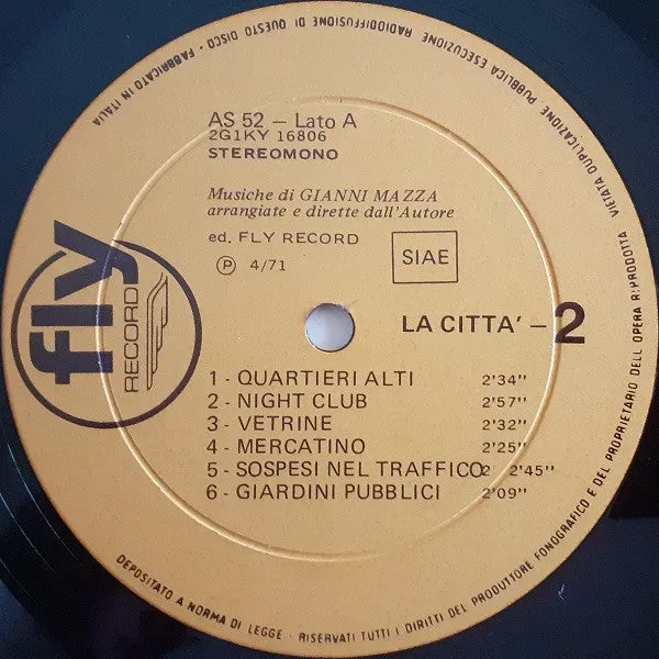 Gianni Mazza La Città N° 2 LP vinile usato 1971