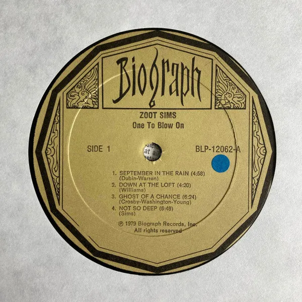Zoot Sims One To Blow On vinile LP post-bop