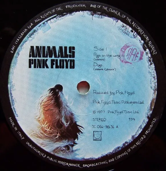 Pink Floyd Animals LP 1977 Italia prog copertina apribile