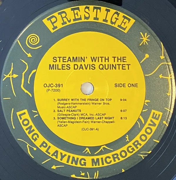 Miles Davis Quintet Steamin' vinile LP rimasterizzato VG+