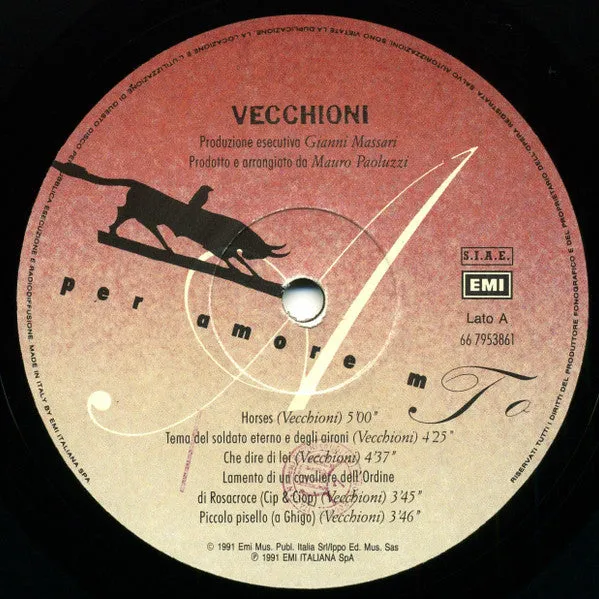 Roberto Vecchioni Per Amore Mio LP album