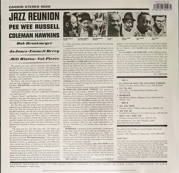 Pee Wee Russell Coleman Hawkins Jazz Reunion Vinile LP 180g Audiophile
