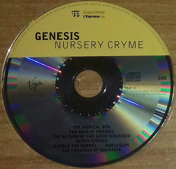 Genesis Nursery Cryme CD album rimasterizzato 2001