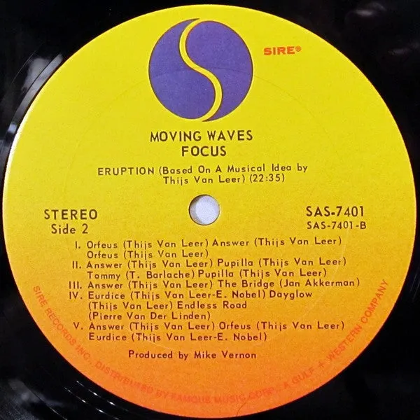 Focus Moving Waves LP album vinile americano VG+
