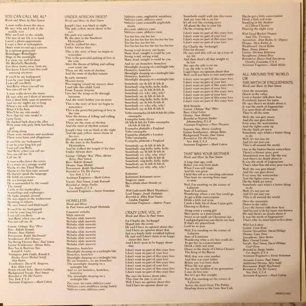 Paul Simon Graceland vinile LP 180g ristampa 2017