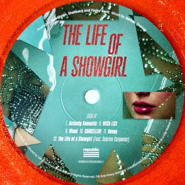 Taylor Swift Life Of A Showgirl LP arancio sweat vanilla