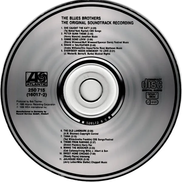 Blues Brothers Original Soundtrack CD album RE 1986