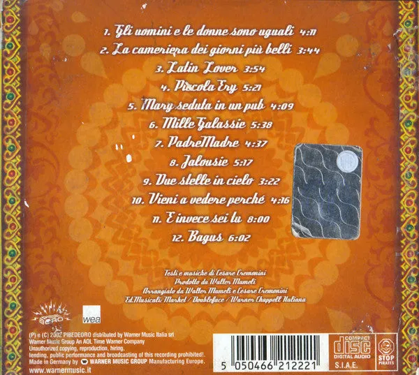 Cesare Cremonini Bagus CD album digipak 2002 pop