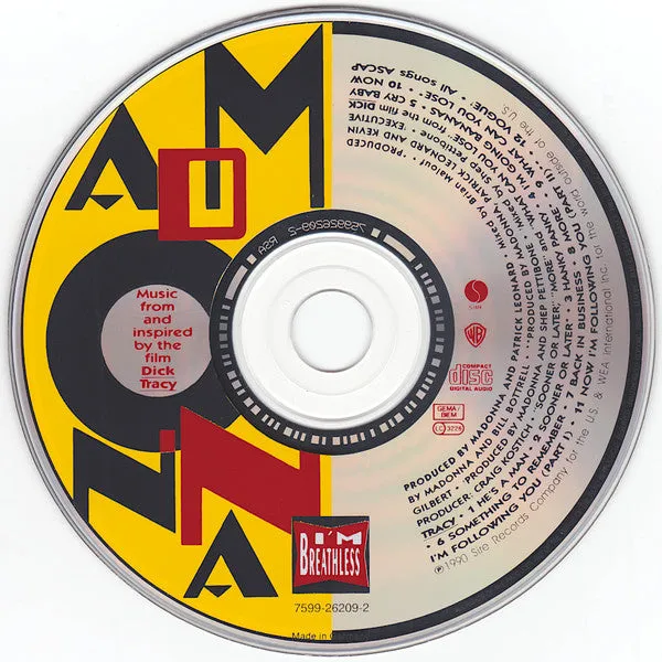 Madonna I'm Breathless CD album colonna sonora 1990
