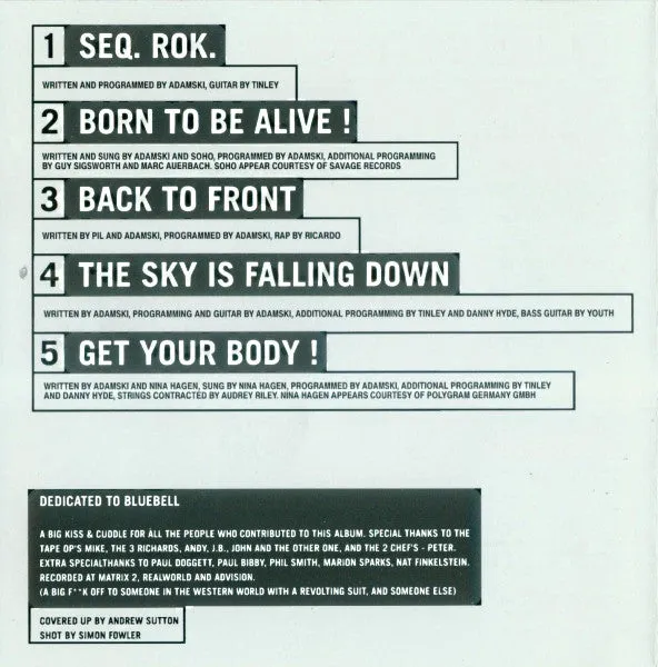 Adamski Naughty CD album house 1992