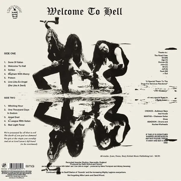 Venom Welcome To Hell vinile LP edizione limitata