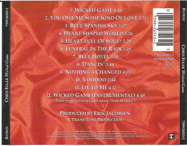 Chris Isaak Wicked Game CD compilation pop rock tedesca