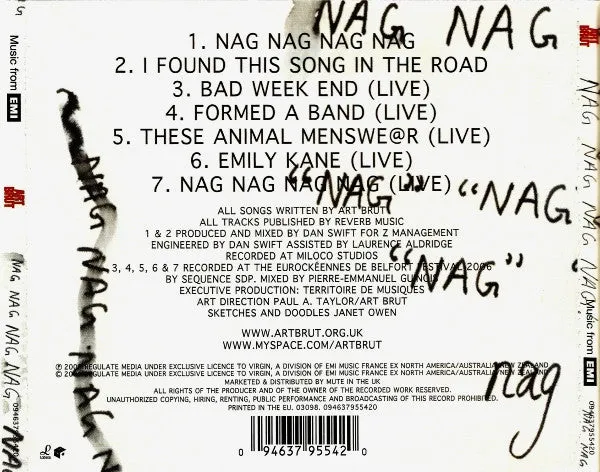 Art Brut Nag Nag Nag Nag CD EP live