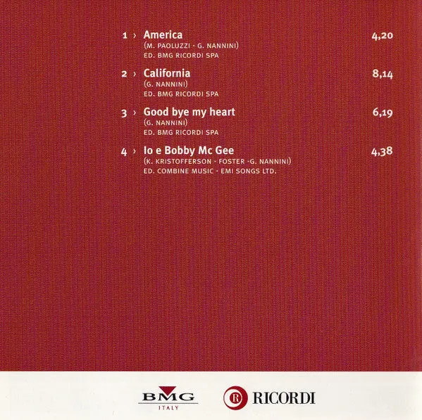 Gianna Nannini California CD album ristampa 2002 pop rock