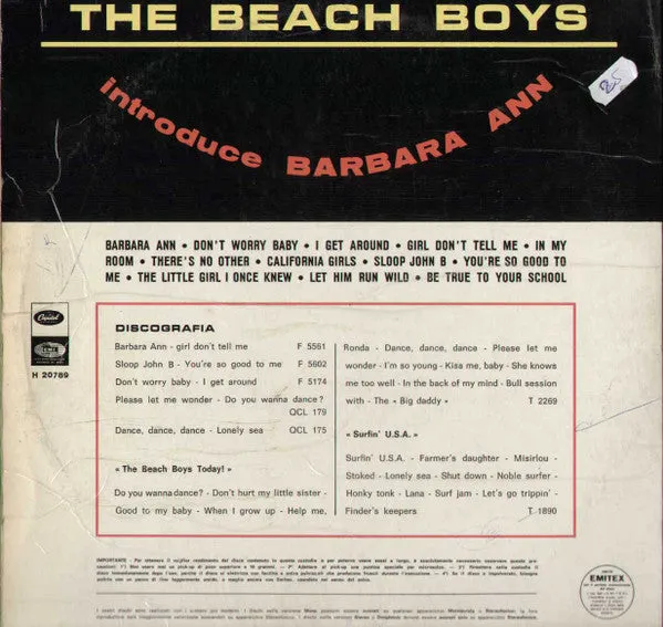Beach Boys Introduce Barbara Ann vinile LP usato NM surf