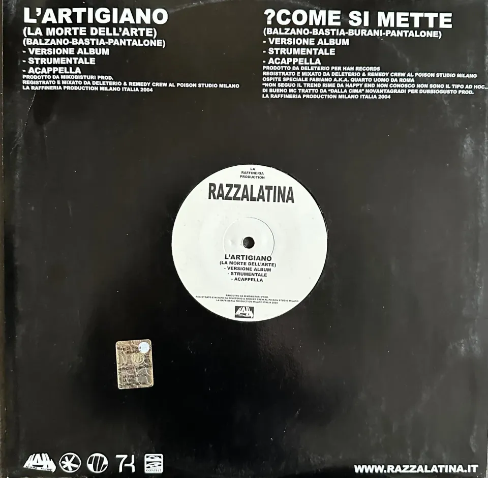 Vibrarecords Razzalatina LArtigiano 12" vinile singolo strumentale
