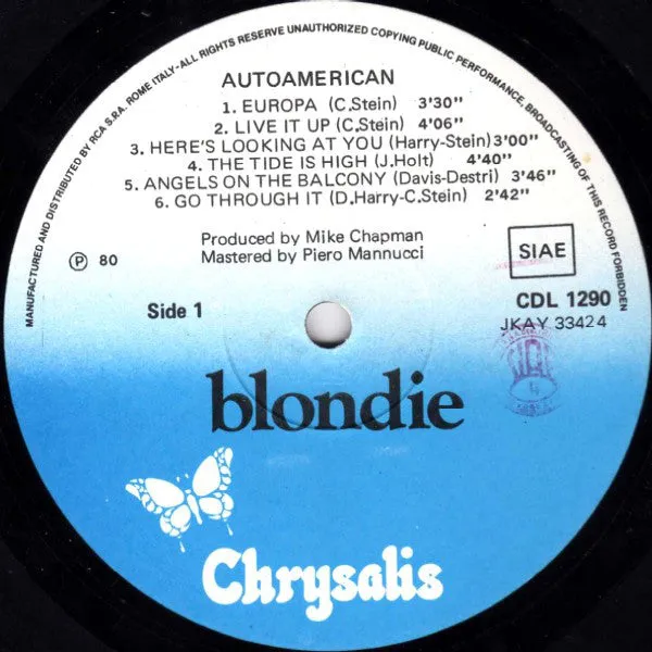 Blondie Autoamerican LP vinile italiano 1980 VG