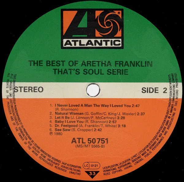 Aretha Franklin Best Of Vinile LP ristampa mint