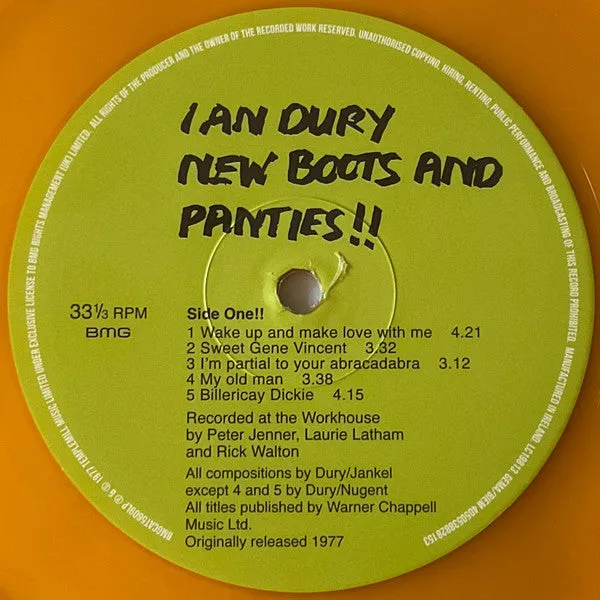 Ian Dury New Boots And Panties vinile LP ambra punk