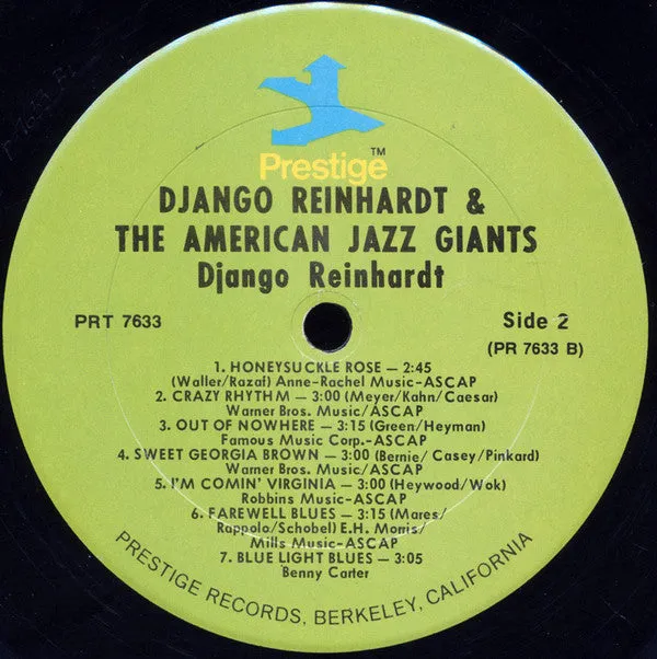 Django Reinhardt American Jazz Giants LP swing usato