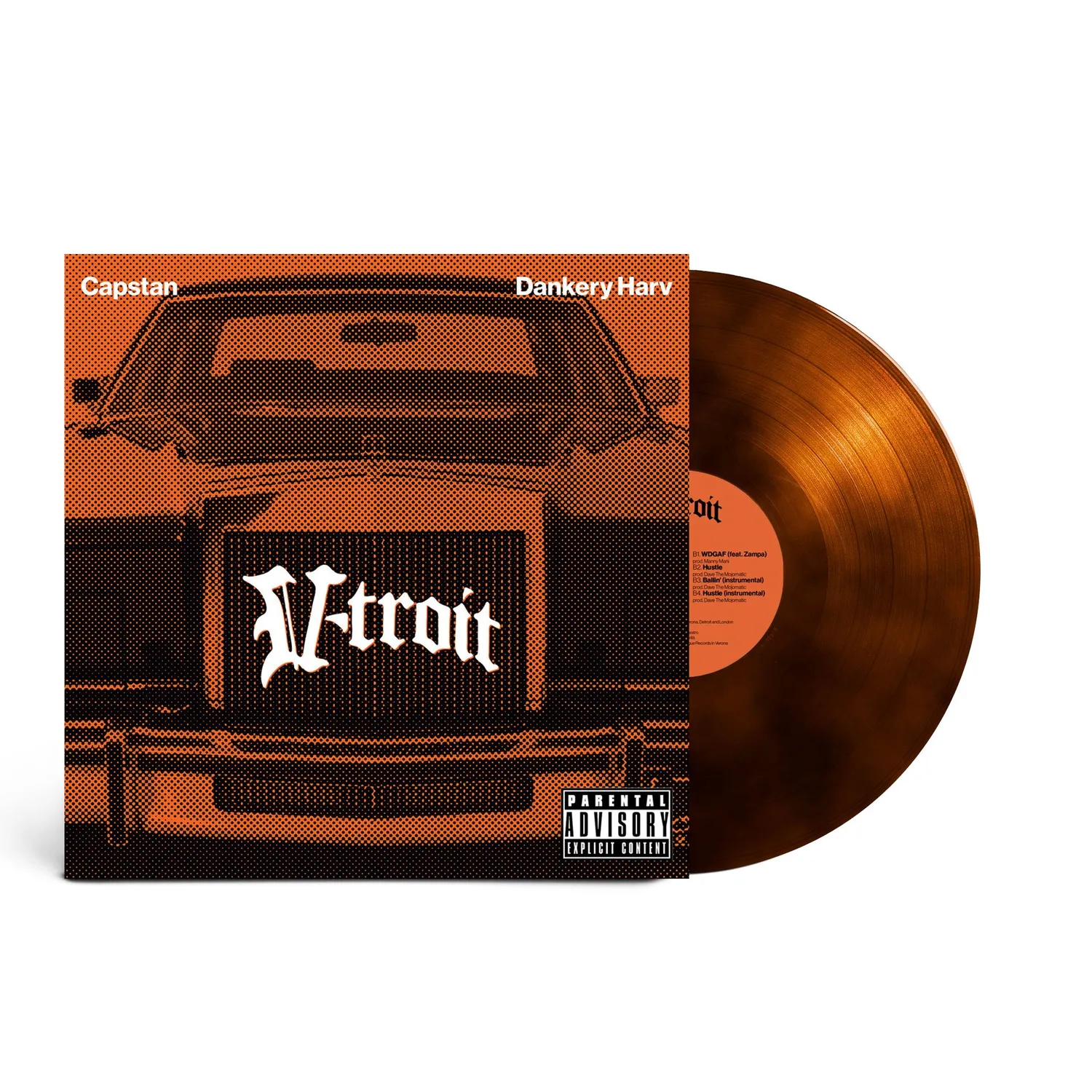 Capstan Dankery Harv V-Troit vinile LP orange smoked 100 copie