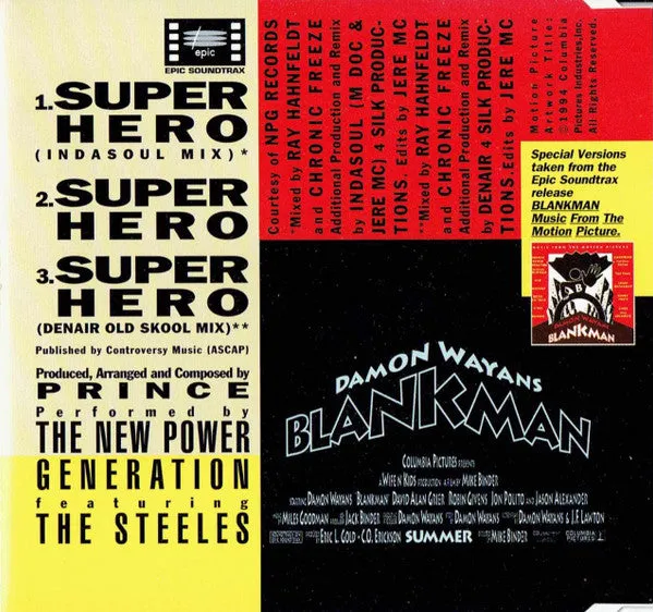 NPG Super Hero CD maxi singolo 3 remix soundtrack