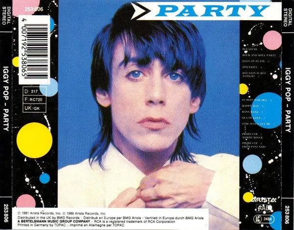 Iggy Pop Party CD ristampa 1989 usato VG glam
