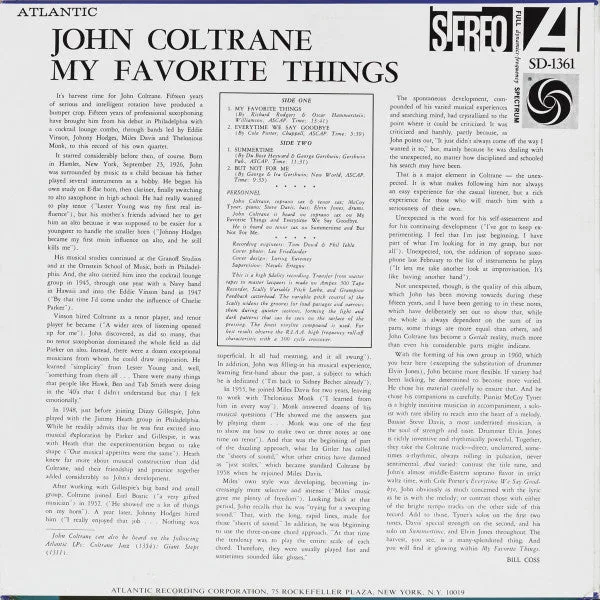 John Coltrane My Favorite Things LP ristampa giapponese obi